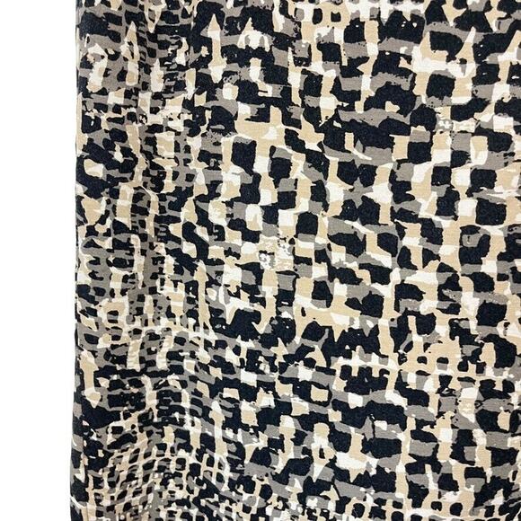 Ann Taylor Womens Beige Black Jersey Knit Stretch Pencil Knee Length Skirt sz 12 - Picture 6 of 16